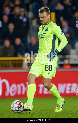 Simon Mignolet, gardien de but du club, photographié lors d'un match de football entre le Club Brugge et KV Oostende, le vendredi 22 novembre 2019 à Bruges, le 16 jour de la saison belge de championnat de football de la « Jupiler Pro League » 2019-2020. BELGA PHOTO KURT DESPLENTER Banque D'Images