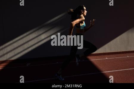 Belge Claire Orcel en action lors d'un camp d'entraînement organisé par le Comité olympique belge BOIC-COIB à Belek, Turquie, le mardi 03 décembre 2019. BELGA PHOTO ERIC LALMAND Banque D'Images