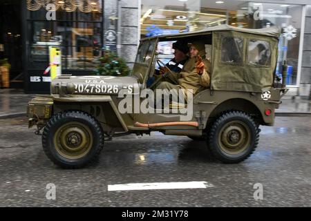 L'illustration montre la commémoration du 75th anniversaire de la bataille des Ardennes, le vendredi 13 décembre 2019, à Bastogne. La bataille a eu lieu pendant la Seconde Guerre mondiale de 16 décembre 1944 jusqu'à 25 janvier 1945. BELGA PHOTO BERNARD GILLET Banque D'Images