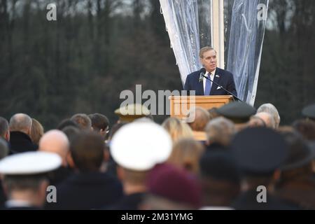 L'illustration montre la commémoration du 75th anniversaire de la bataille des Ardennes, le lundi 16 décembre 2019, à Luxembourg. La bataille a eu lieu pendant la Seconde Guerre mondiale de 16 décembre 1944 jusqu'à 25 janvier 1945. BELGA PHOTO ANTHONY DEHEZ Banque D'Images