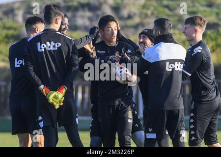 Ryota Morioka de Charleroi photographié pendant le camp d'entraînement d'hiver de l'équipe belge de football de première division Sporting Charleroi, à Valence, Espagne, le lundi 06 janvier 2020. BELGA PHOTO LAURIE DIEFFEMBACQ Banque D'Images