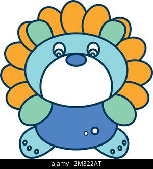 Poupée mousseuse isolée peluche hedgehog jouet icône Vector Illustration de Vecteur