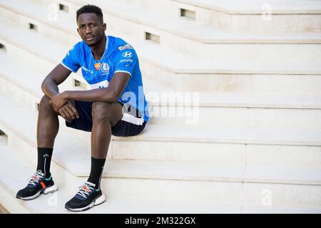 Le nouveau joueur de KAA Gent, Sulayman Marreh, pose pour le photographe lors du camp d'entraînement d'hiver de l'équipe belge de football de première division, KAA Gent, à Oliva, Espagne, le mardi 07 janvier 2020. BELGA PHOTO JASPER JACOBS Banque D'Images