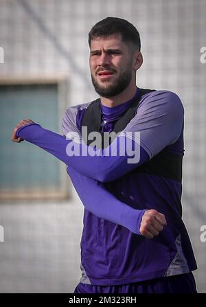 Elias Cobbaut d'Anderlecht photographié pendant le camp d'entraînement d'hiver de l'équipe belge de football de première division RSC Anderlecht à San Pedro Del Pinatar, Espagne, vendredi 10 janvier 2020. BELGA PHOTO VIRGINIE LEFOUR Banque D'Images