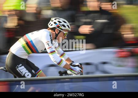 Belge Sanne Cent photographié en action lors de la course d'élite féminine du cyclocross de la coupe du monde à Hoogerheide, aux pays-Bas, la 9th et dernière étape de la coupe du monde de l'UCI, dimanche 26 janvier 2020. BELGA PHOTO DAVID STOCKMAN Banque D'Images