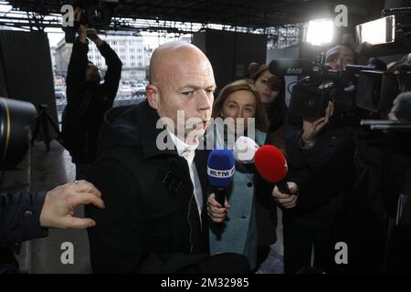 L'avocat Sven Mary, représentant Abdeslam, arrive pour une session de la cour d'appel de Bruxelles concernant les techniques d'enquête utilisées dans la recherche sur les attentats terroristes de 2016 à Bruxelles, le lundi 03 février 2020. Sur 22 mars 2016, 32 personnes ont été tuées et 324 ont été blessées lors d'attentats suicide à l'aéroport de Bruxelles et dans le métro de Bruxelles. BELGA PHOTO THIERRY ROGE Banque D'Images