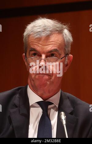 Rik Scheerlinck, directeur financier du Groupe KBC, en photo lors d'une conférence de presse pour présenter les résultats de 2019 ans de l'institution financière KBC Group, jeudi 13 février 2020 au siège de la KBC à Bruxelles. BELGA PHOTO VIRGINIE LEFOUR Banque D'Images