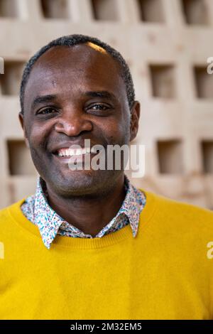 L'inauguration du rond-point rénové (de Grote Rotonde - la Grande Rotonde) avec les artistes Mpane et Muller, au Musée AfricaMuseum, à Tervuren, jeudi 27 février 2020. BELGA PHOTO CHARLOTTE GEKIERE Banque D'Images