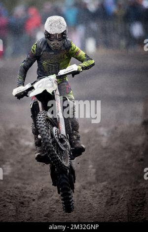 Belge Clément Desalle photographié en action lors du Grand Prix néerlandais du motocross MXGP, deuxième course du Championnat du monde FIM Motocross, dimanche 08 mars 2020 à Valkenswaard, pays-Bas. BELGA PHOTO JASPER JACOBS Banque D'Images