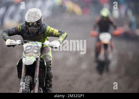 Belge Clément Desalle photographié en action lors du Grand Prix néerlandais du motocross MXGP, deuxième course du Championnat du monde FIM Motocross, dimanche 08 mars 2020 à Valkenswaard, pays-Bas. BELGA PHOTO JASPER JACOBS Banque D'Images