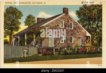 Siège social du général Lee, Gettysburg, Pennsylvanie. , Bâtiments historiques, Maisons, Collection de frères Tichnor, cartes postales des États-Unis Banque D'Images