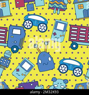 Arrière-plan sans couture avec icônes de jouets Vector Illustration de Vecteur