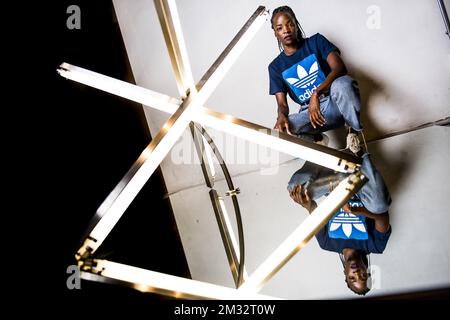 L'athlète belge Cynthia Mbongo Bolingo pose pour le photographe après une réunion de presse avec l'athlète belge Cynthia Bolingo, à Bruxelles, le lundi 29 juin 2020. BELGA PHOTO JASPER JACOBS Banque D'Images