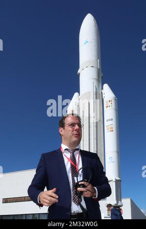 Le vice-premier ministre et ministre du Budget, des Services civils et des Sciences, David Clarival, a photographié lors d'une visite à Arianespace, à Paris, en France, le mardi 07 juillet 2020. BELGA PHOTO BENOIT DOPPAGNE Banque D'Images
