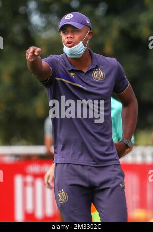 Mouvements Vincent Kompany d'Anderlecht lors d'un match de football amical entre le club français Lille OSC et l'équipe belge RSC Anderlecht, samedi 01 août 2020 à Lille (Rijsel) France, en préparation de la saison 2020-2021. PHOTO DE BELGA Banque D'Images