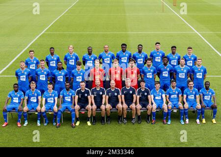 Rangée supérieure (G-D), Brecht Dejaegere, Gent Fortuna Nurio, Gent's Roman Bezus, Gent's Elisha Owusu, Vadis Odjidja-Ofoe de Gent, Michael Ngadeu Ngadjui de Gent, Sulayman Marreh de Gent, Yaremchuk de Gent, Jonathan David de Gent, Alessio Castro Montes de Gent, rangée du milieu (L-R), Dino Arslandeau de Gent, Bruno Gotaka de Gent, Botaka de Gent de Gent de Gent, Matheo Parmentier de Gent, le gardien de Gent Davy Roef, le gardien de Gent Thomas Kaminski, le gardien de Gent Colin Coosemans, Giorgi Kvitaia de Gent, Ibrahima Cisse de Gent, Laurent Depoitre de Gent, Igor Plastun de Gent, Rangée inférieure (G-D), Dylan Mbayo de Gent, GE Banque D'Images