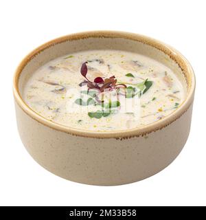 Bol de soupe à la crème de champignons Banque D'Images