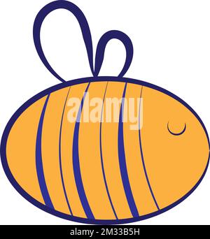 Esquisse isolée d'un vecteur d'icône d'abeille Illustration de Vecteur