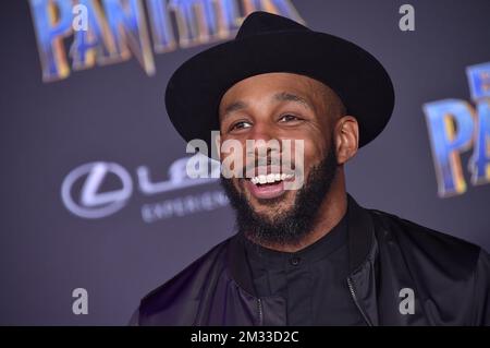 DJ, danseur et producteur Stephen 'twitch' Boss mourut 13 décembre 2022 de suicide à l'âge de 40 ans à Los Angeles, ca. Stephen 'twitch' Boss à la première 'Black Panther' tenue au Dolby Theatre on 29 janvier 2018 à Hollywood, CA. © O'Connor/AFF-USA.com Banque D'Images