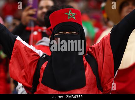 Al Khor, Qatar. 14th décembre 2022. Les fans marocains lors du match de la coupe du monde de la FIFA 2022 au stade Al Bayt, Al Khor. Le crédit photo devrait se lire: David Klein/Sportimage crédit: Sportimage/Alay Live News Banque D'Images