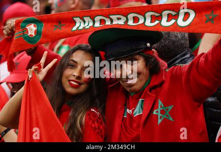 Al Khor, Qatar. 14th décembre 2022. Les fans marocains lors du match de la coupe du monde de la FIFA 2022 au stade Al Bayt, Al Khor. Le crédit photo devrait se lire: David Klein/Sportimage crédit: Sportimage/Alay Live News Banque D'Images