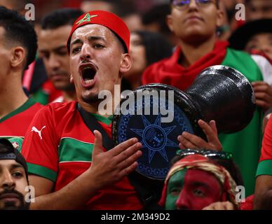 Al Khor, Qatar. 14th décembre 2022. Les fans marocains lors du match de la coupe du monde de la FIFA 2022 au stade Al Bayt, Al Khor. Le crédit photo devrait se lire: David Klein/Sportimage crédit: Sportimage/Alay Live News Banque D'Images