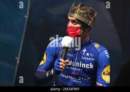 Tchèque Zdenek Stybar de Deceuninck - Quick-Step au début de la course de vélo 'E3 Saxo Bank Classic', 203,9km de et à Hrelbeke, vendredi 26 mars 2021. BELGA PHOTO DIRK WAEM Banque D'Images