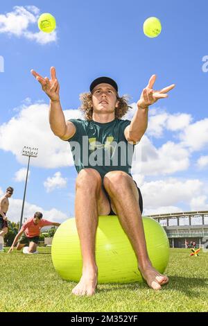 Le skieur belge Sam Maes photographié lors d'un camp d'entraînement organisé par le Comité olympique belge BOIC - COIB, avec des athlètes visant à se qualifier pour les Jeux Olympiques d'hiver 2022, lundi 24 mai 2021 à Rio Maior, Portugal. BELGA PHOTO LAURIE DIEFFEMBACQ Banque D'Images