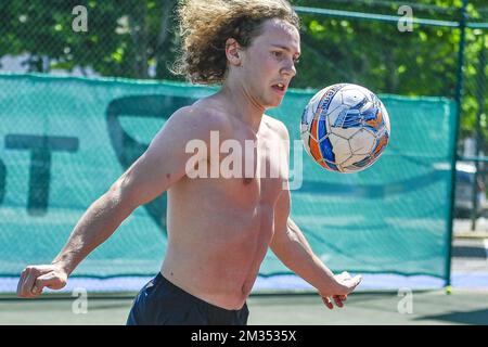 Le skieur belge Sam Maes photographié lors d'un camp d'entraînement organisé par le Comité olympique belge BOIC - COIB, avec des athlètes visant à se qualifier pour les Jeux Olympiques d'hiver 2022, mardi 25 mai 2021 à Rio Maior, Portugal. BELGA PHOTO LAURIE DIEFFEMBACQ Banque D'Images