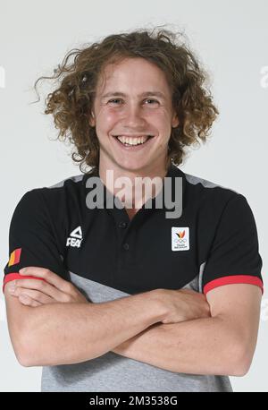 Le skieur belge Sam Maes photographié lors d'un camp d'entraînement organisé par le Comité olympique belge BOIC - COIB, avec des athlètes visant à se qualifier pour les Jeux Olympiques d'hiver 2022, mercredi 26 mai 2021 à Rio Maior, Portugal. BELGA PHOTO LAURIE DIEFFEMBACQ Banque D'Images