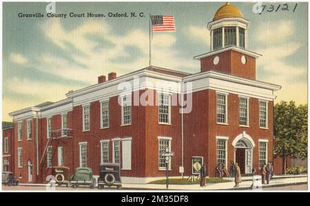 Palais de justice du comté de Granville, Oxford, N. C. , palais de justice, Collection des frères Tichnor, Cartes postales des États-Unis Banque D'Images