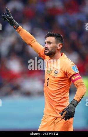 Al Chaur, Qatar. 14th décembre 2022. Football, coupe du monde 2022 au Qatar, France - Maroc, demi-finale, le gardien de but français Hugo Lloris gestes. Crédit : Tom Weller/dpa/Alay Live News Banque D'Images