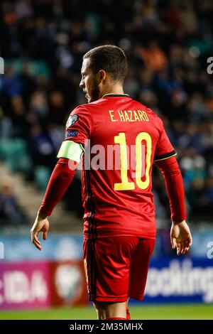 Eden Hazard de Belgique photographié lors d'un match de football entre l'Estonie et l'équipe nationale belge Red Devils, jeudi 02 septembre 2021 à Tallinn, Estonie, jeu 4 dans le groupe E des qualifications pour la coupe du monde de la FIFA 2022. BELGA PHOTO BRUNO FAHY Banque D'Images