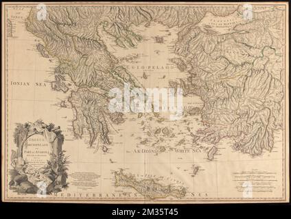 Grèce, Archipel et une partie d'Anadoli , Grèce, cartes, travaux de début à 1800, Turquie, cartes, travaux de début à 1800 Norman B. Leventhal Map Center Collection Banque D'Images