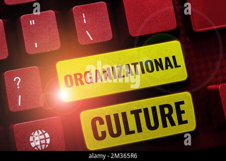 Légende présentant la culture organisationnelle. Mot pour l'étude de la façon dont les gens interagissent au sein des groupes Banque D'Images