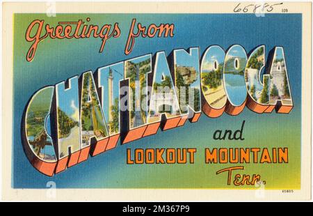 Salutations de Chattanooga et Lookout Mountain, Tennessee. , Tichnor Brothers Collection, cartes postales des États-Unis Banque D'Images