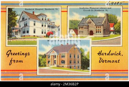 Salutations de Hardwick, Vermont , Tichnor Brothers Collection, cartes postales des États-Unis Banque D'Images