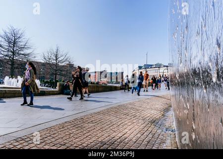 Sheaf Square à l'extérieur de la gare. Sheffield, Yorkshire du Sud, Yorkshire et Humber, Angleterre, Royaume-Uni, Europe Banque D'Images