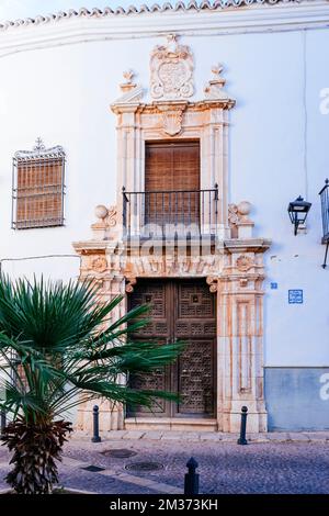 Façade du manoir de Los Rosales. Almagro, Ciudad Real, Castila la Mancha, Espagne, Europe Banque D'Images