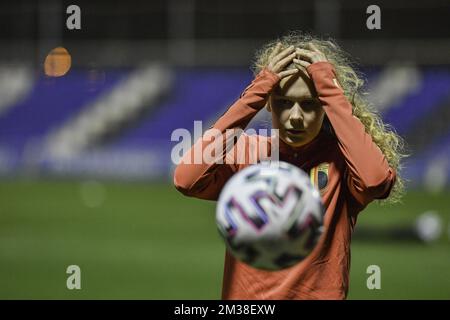 Belgique de Jarne Teulings photographiés pendant le match Belgique contre pays de Galles, deuxième match de l'équipe nationale belge de football féminin les Red Flames, dans la coupe Pinatar, samedi 19 février 2022 à San Pedro Del Pinatar, Espagne. Les Flames jouent à la coupe Pinatar (16-22/2) en préparation de l'EURO 2022 féminin de l'UEFA en juillet. BELGA PHOTO STIJN AUDOOREN Banque D'Images