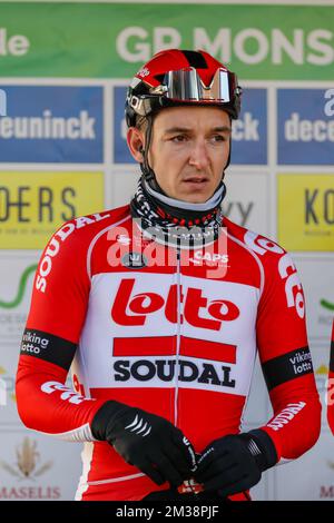 Jasper de Buyst belge de Lotto Soudal photo au début de l'édition 11th de la course cycliste 'Grote prijs Jean-Pierre Monsere', 203,2km de Hooglede à Roeselare dimanche 06 mars 2022. BELGA PHOTO MARIJN DE KEYZER Banque D'Images