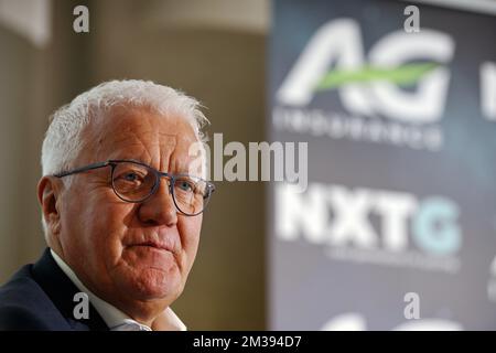 Patrick Lefevere, PDG d'Alpha Vinyl en Quick-Step, a été photographié lors d'une conférence de presse de l'équipe cycliste AG Insurance - NXTG à Gand, Belgique, le lundi 21 mars 2022. BELGA PHOTO ERIC LALMAND Banque D'Images