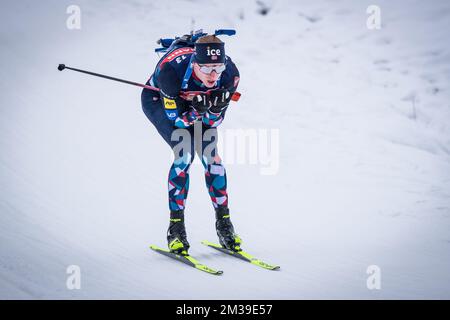 Biathlète de Norvège Johannes Thingnes BoE pendant l'entraînement précédant la coupe du monde au Grand Bornand, France, 14 décembre 2022 (CTK photo/Jarosla Banque D'Images