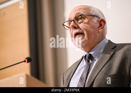 PHILIPPE Jacquij, directeur général DE FPS Finance, photographié lors d'une conférence de presse du ministère fédéral des Finances sur la déclaration fiscale 2022, mercredi 27 avril 2022, à Bruxelles. BELGA PHOTO LAURIE DIEFFEMBACQ Banque D'Images