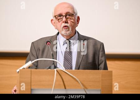 PHILIPPE Jacquij, directeur général DE FPS Finance, photographié lors d'une conférence de presse du ministère fédéral des Finances sur la déclaration fiscale 2022, mercredi 27 avril 2022, à Bruxelles. BELGA PHOTO LAURIE DIEFFEMBACQ Banque D'Images