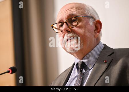 PHILIPPE Jacquij, directeur général DE FPS Finance, photographié lors d'une conférence de presse du ministère fédéral des Finances sur la déclaration fiscale 2022, mercredi 27 avril 2022, à Bruxelles. BELGA PHOTO LAURIE DIEFFEMBACQ Banque D'Images