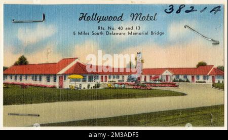 Hollywood Motel, RTS. N° 40 et 13, 5 miles sud Delaware Memorial Bridge , Motels, Tichnor Brothers Collection, cartes postales des États-Unis Banque D'Images