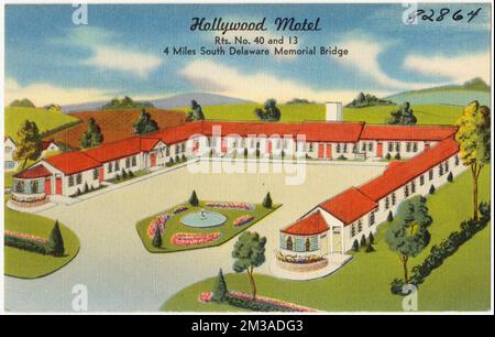 Hollywood Motel, RTS. N° 40 et 13, 4 miles sud Delaware Memorial Bridge , Motels, Tichnor Brothers Collection, cartes postales des États-Unis Banque D'Images