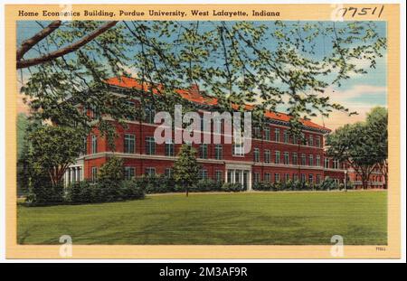 Home Economics Building, Purdue University, West Lafayette, Indiana, universités et collèges, Tichnor Brothers Collection, cartes postales des États-Unis Banque D'Images