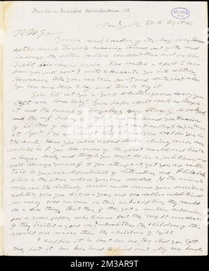 Horace Greeley, New York, lettre autographe signée à R. W. Griswold, 20 février 1841 , littérature américaine, 19th Century, Histoire et critique, auteurs, American, 19th Century, correspondance, auteurs et éditeurs, Poets, American, 19th Century, Correspondence, Raymond, Henry J. Henry Jarvis, 1820-1869. Papiers Rufus W. Griswold Banque D'Images